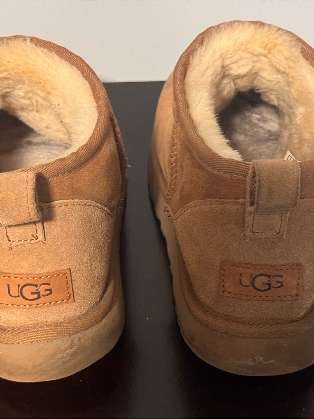 UGG Classic Ultra Mini Chestnut Suede Shearling Booties - Picture 5 of 8